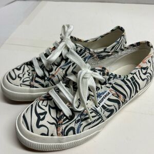 Superga Classic Sneaker Shoes Unisex Lace-Up Black White Size USW5/M3.5 EU35